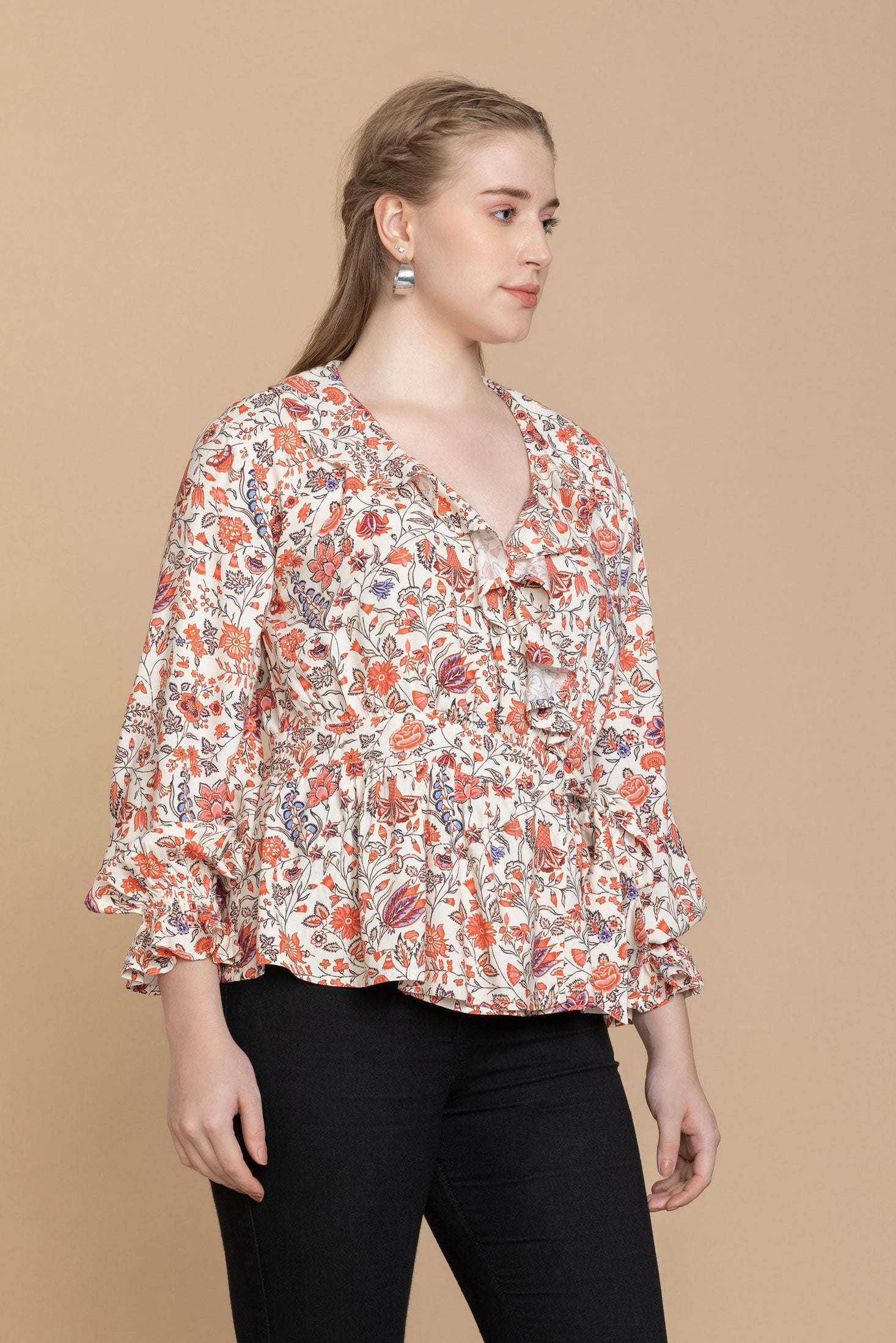 Bohera  Priscilla Wrap-Style Floral Top - Myra USA