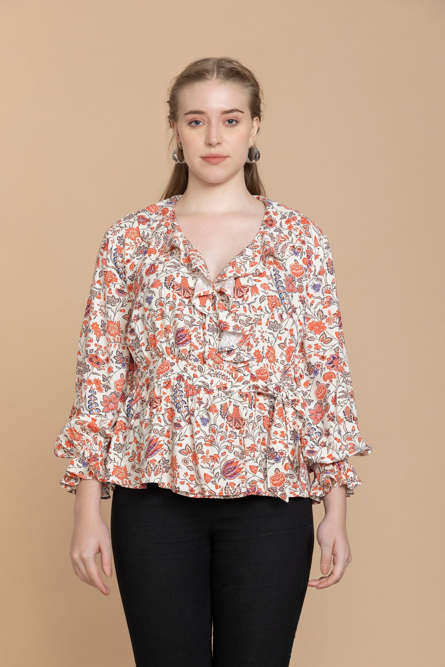 Bohera  Priscilla Wrap-Style Floral Top - Myra USA