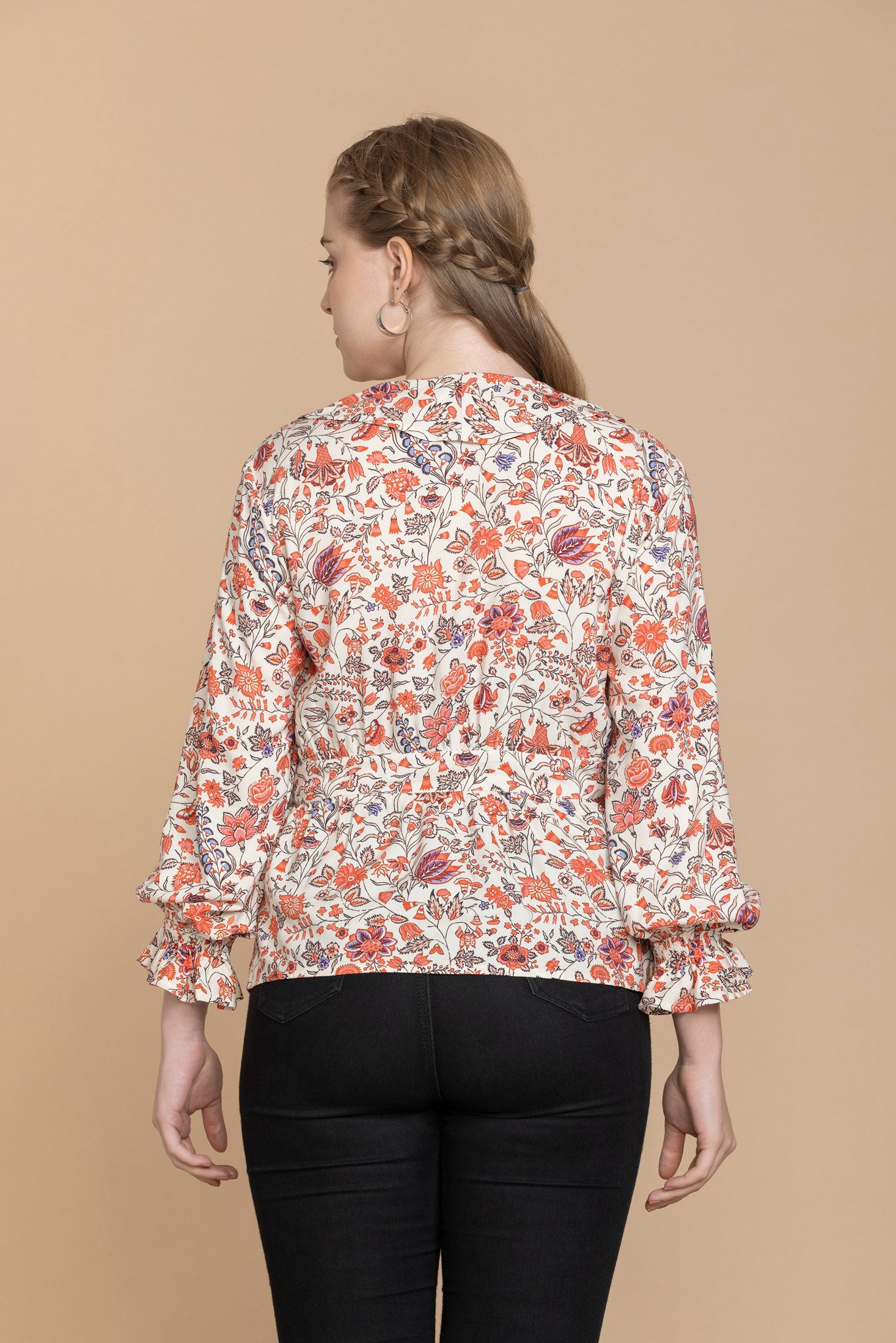 Bohera  Priscilla Wrap-Style Floral Top - Myra USA