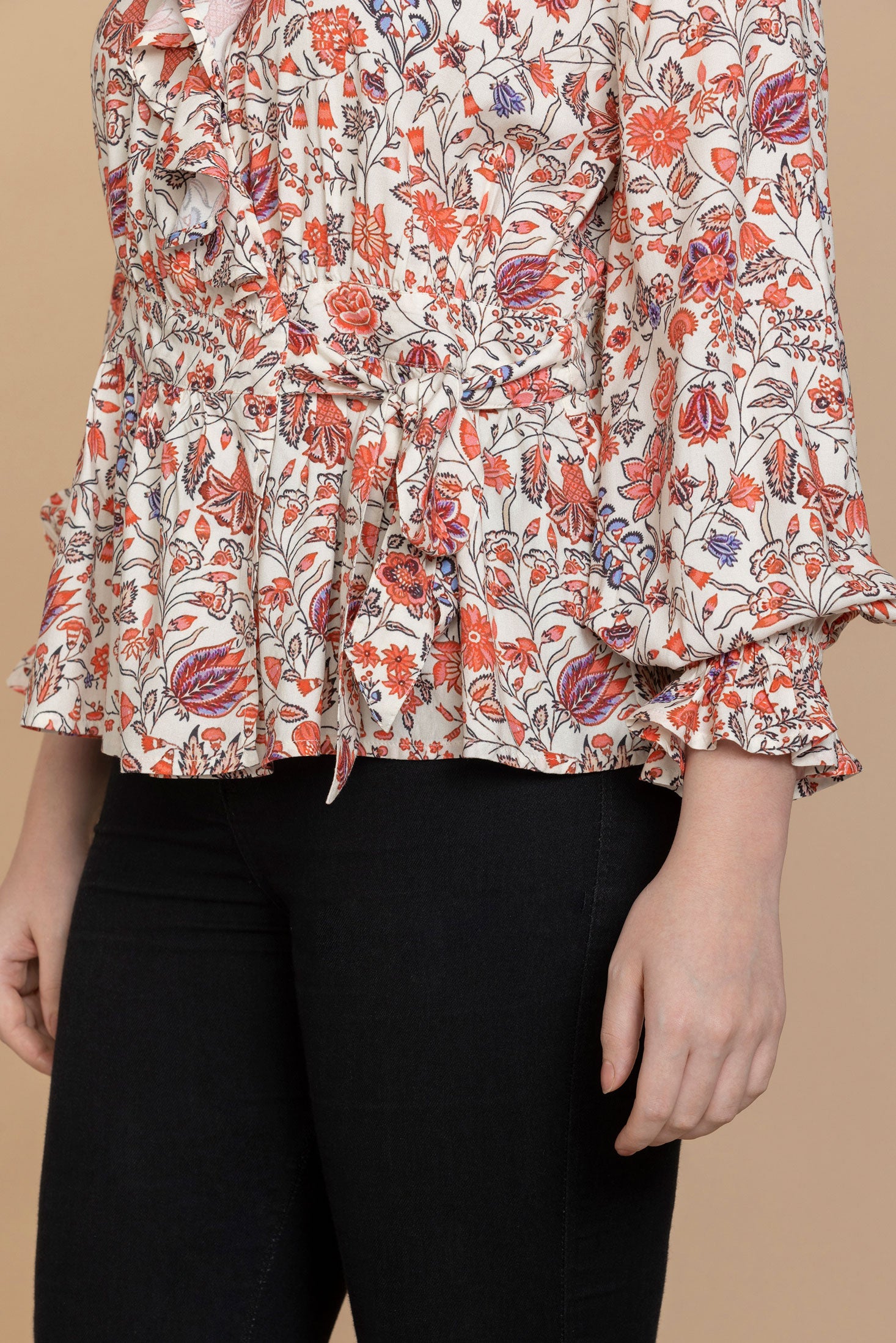 Bohera  Priscilla Wrap-Style Floral Top - Myra USA