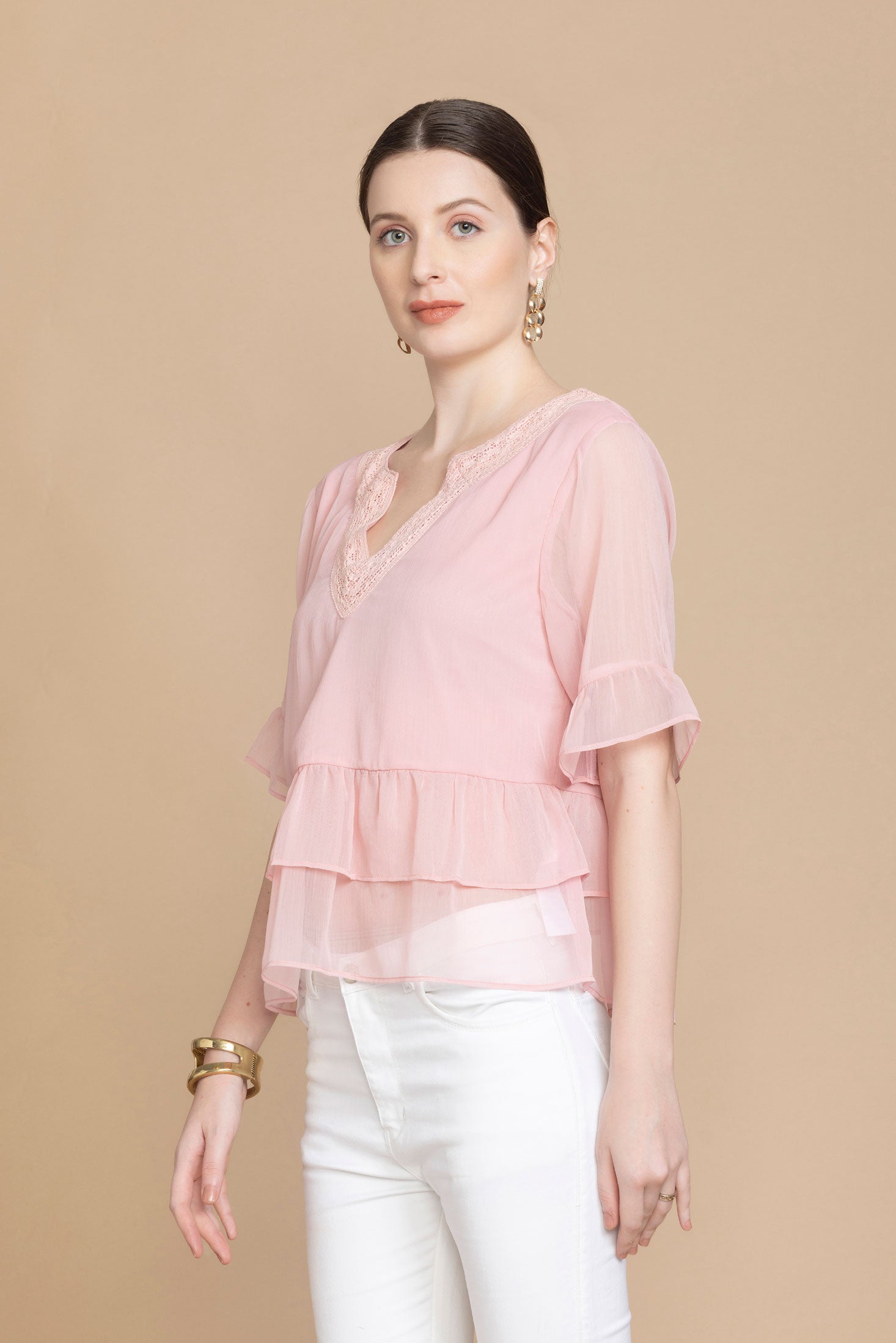 Alipha Lace Accent Top - Myra USA