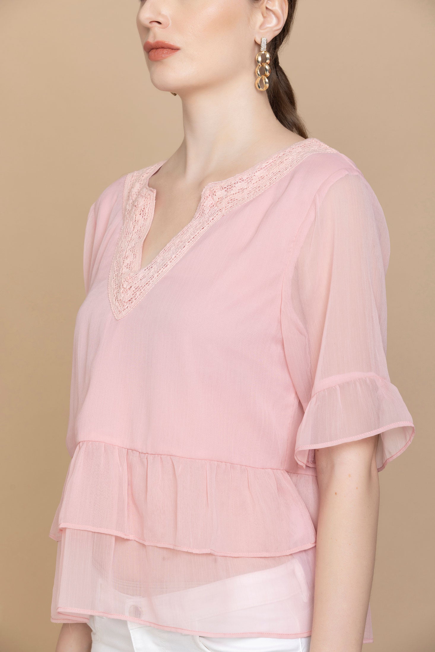 Alipha Lace Accent Top - Myra USA