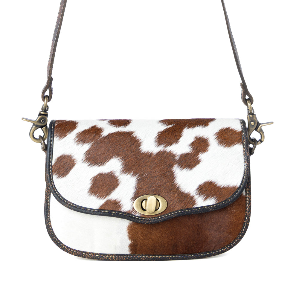 Angus Ridge Leather & Hairon Bag in Light Hair-on Hide - Myra USA