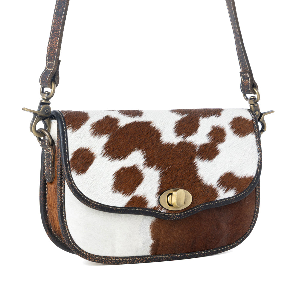 Angus Ridge Leather & Hairon Bag in Light Hair-on Hide - Myra USA