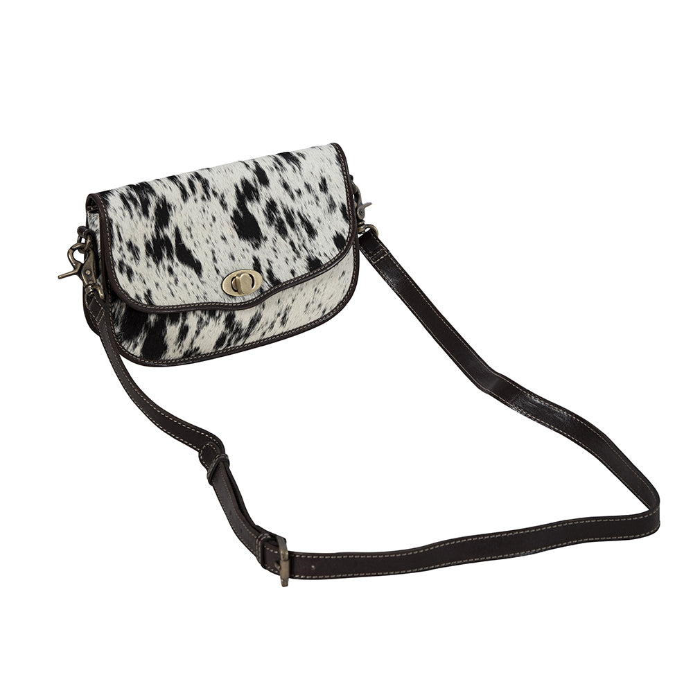 Angus Ridge Leather & Hairon Bag In Dark Hair-On Hide - Myra USA