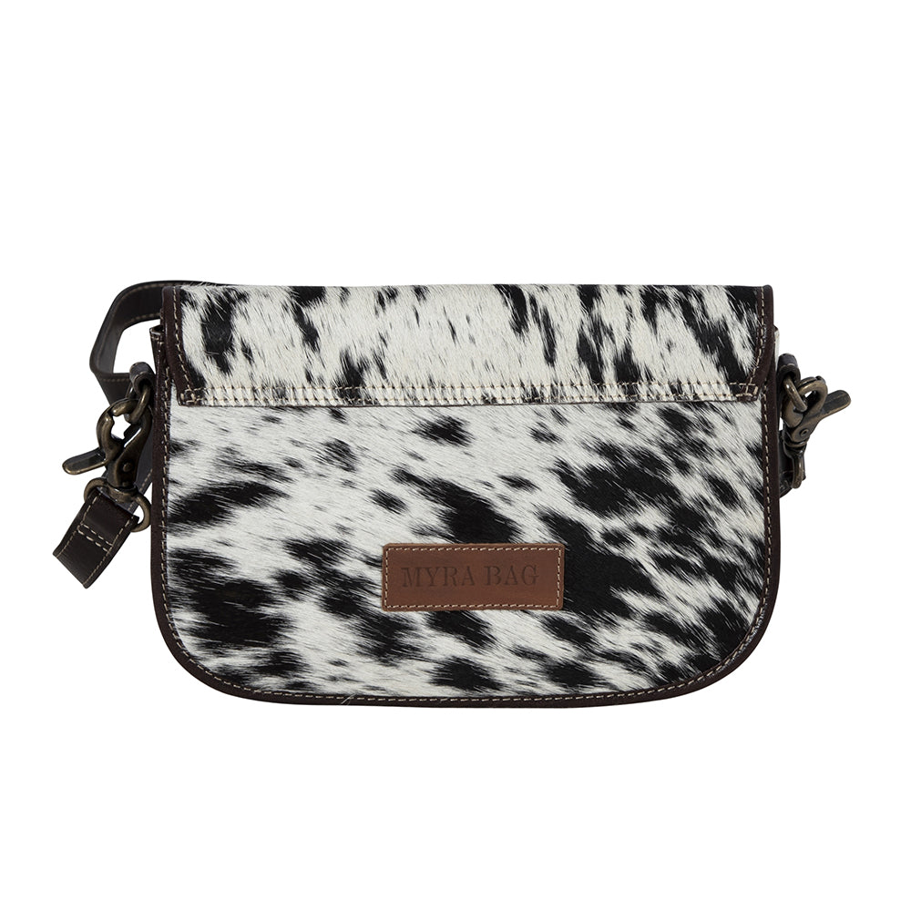 Angus Ridge Leather & Hairon Bag In Dark Hair-On Hide - Myra USA