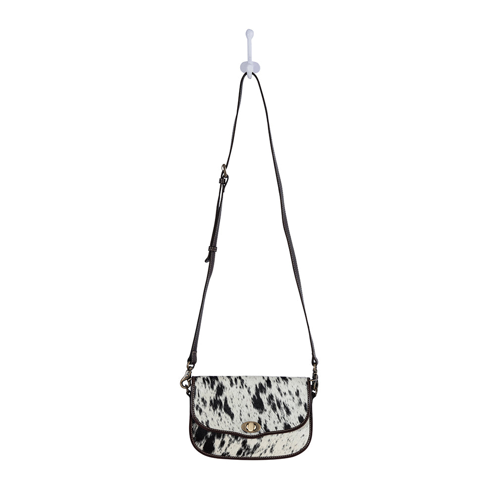 Angus Ridge Leather & Hairon Bag In Dark Hair-On Hide - Myra USA