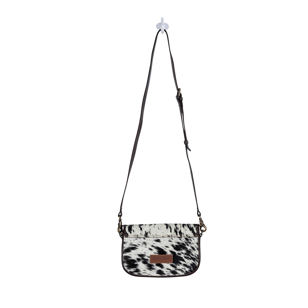 Angus Ridge Leather & Hairon Bag In Dark Hair-On Hide - Myra USA