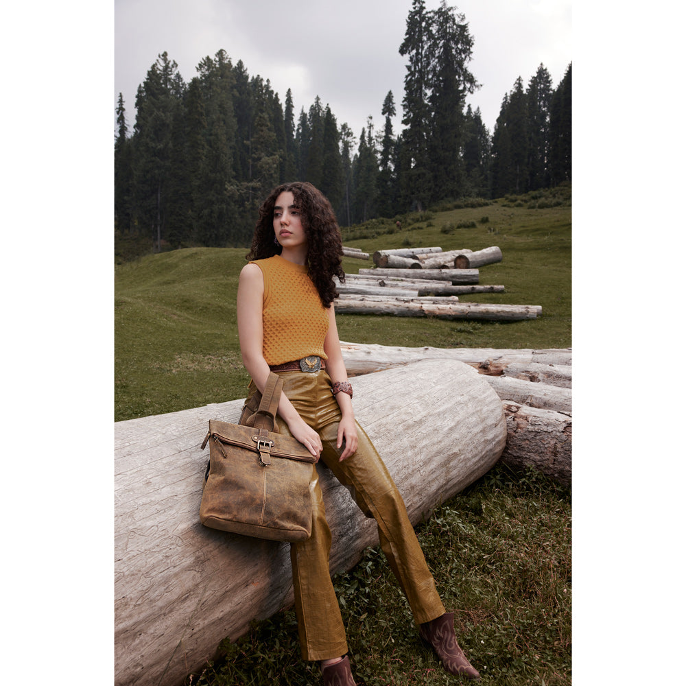 Gantry River Leather & Hairon Bag - Myra USA