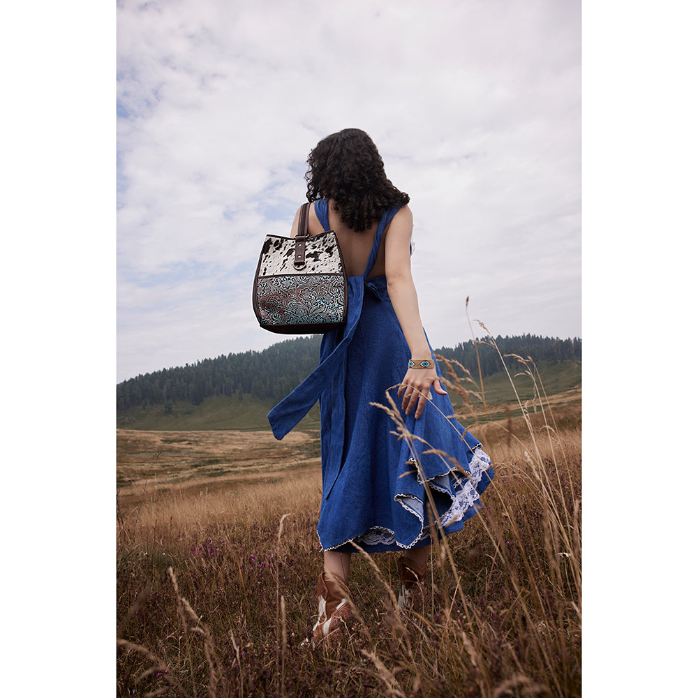 Mountain Trail Convertible Leather & Hairon Bag - Myra USA
