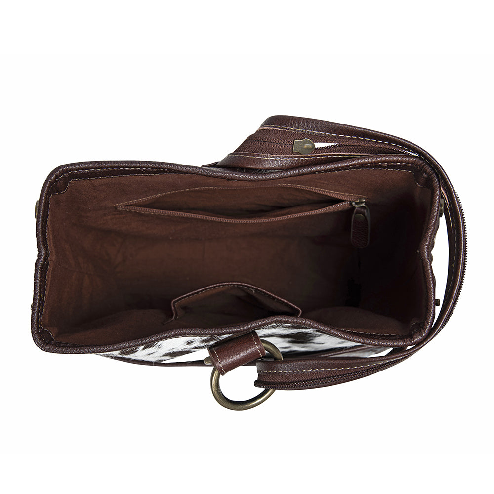 Mountain Trail Convertible Leather & Hairon Bag - Myra USA