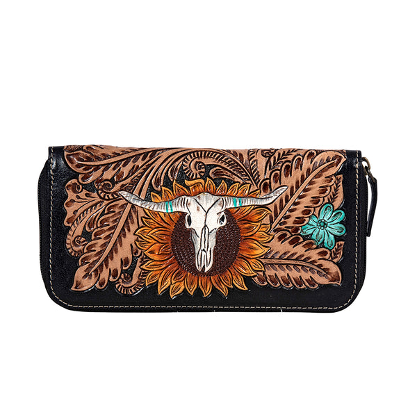 Spirit of the Herd Hand-Tooled Wallet - Myra USA