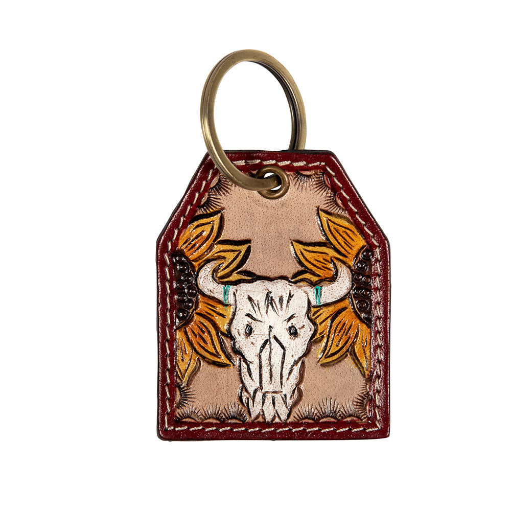 Bison Skull Sunflowers Key Fob - Myra USA