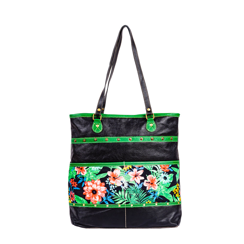 Marianna Floral Canvas & Leather Bag - Myra USA