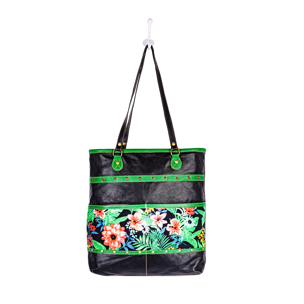 Marianna Floral Canvas & Leather Bag - Myra USA