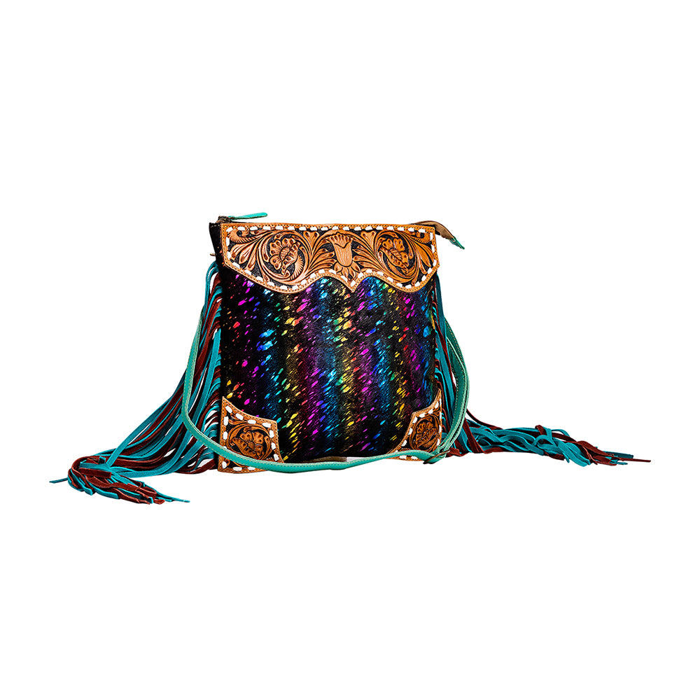 Galaxy Fire Fringed Hand-Tooled Bag - Myra USA