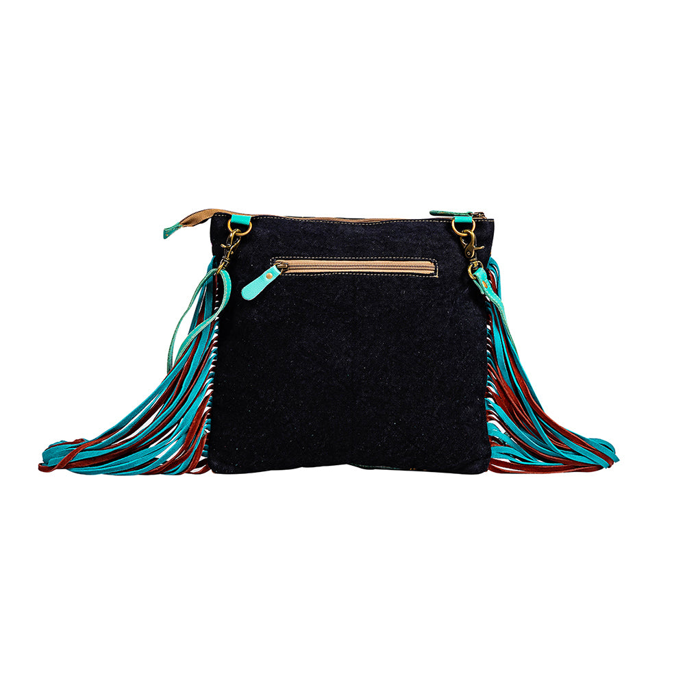 Galaxy Fire Fringed Hand-Tooled Bag - Myra USA