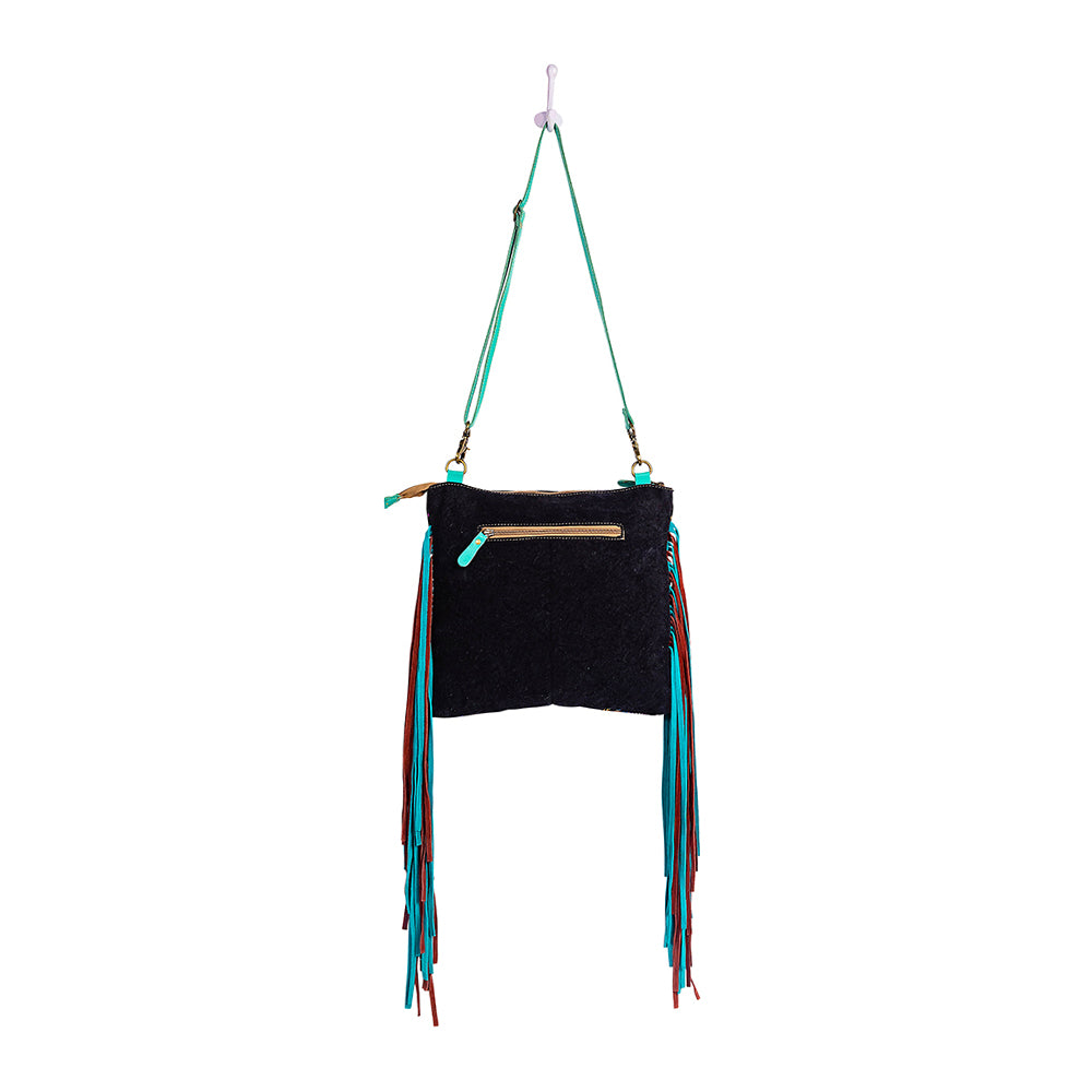 Galaxy Fire Fringed Hand-Tooled Bag - Myra USA