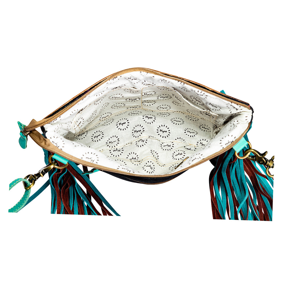 Galaxy Fire Fringed Hand-Tooled Bag - Myra USA