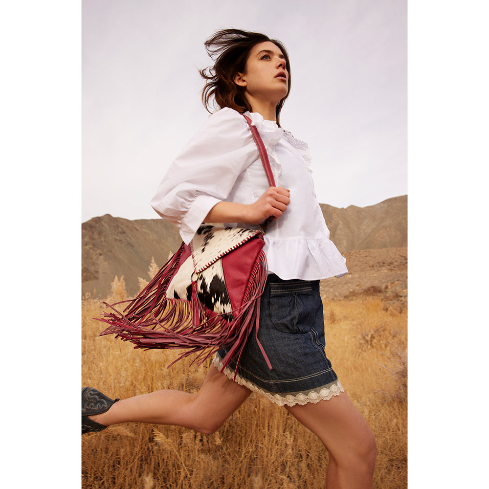 Letterstone Trail Fringe Leather & Hairon Bag - Myra USA
