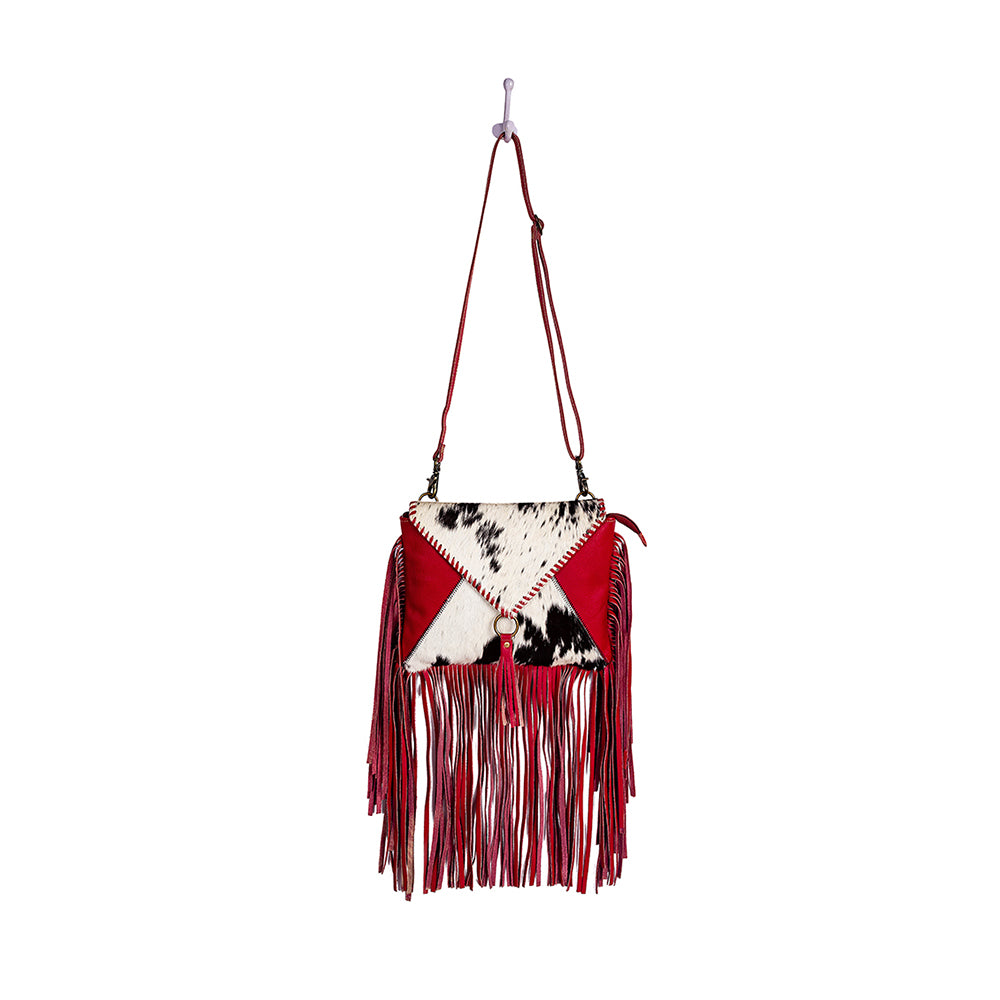 Letterstone Trail Fringe Leather & Hairon Bag - Myra USA