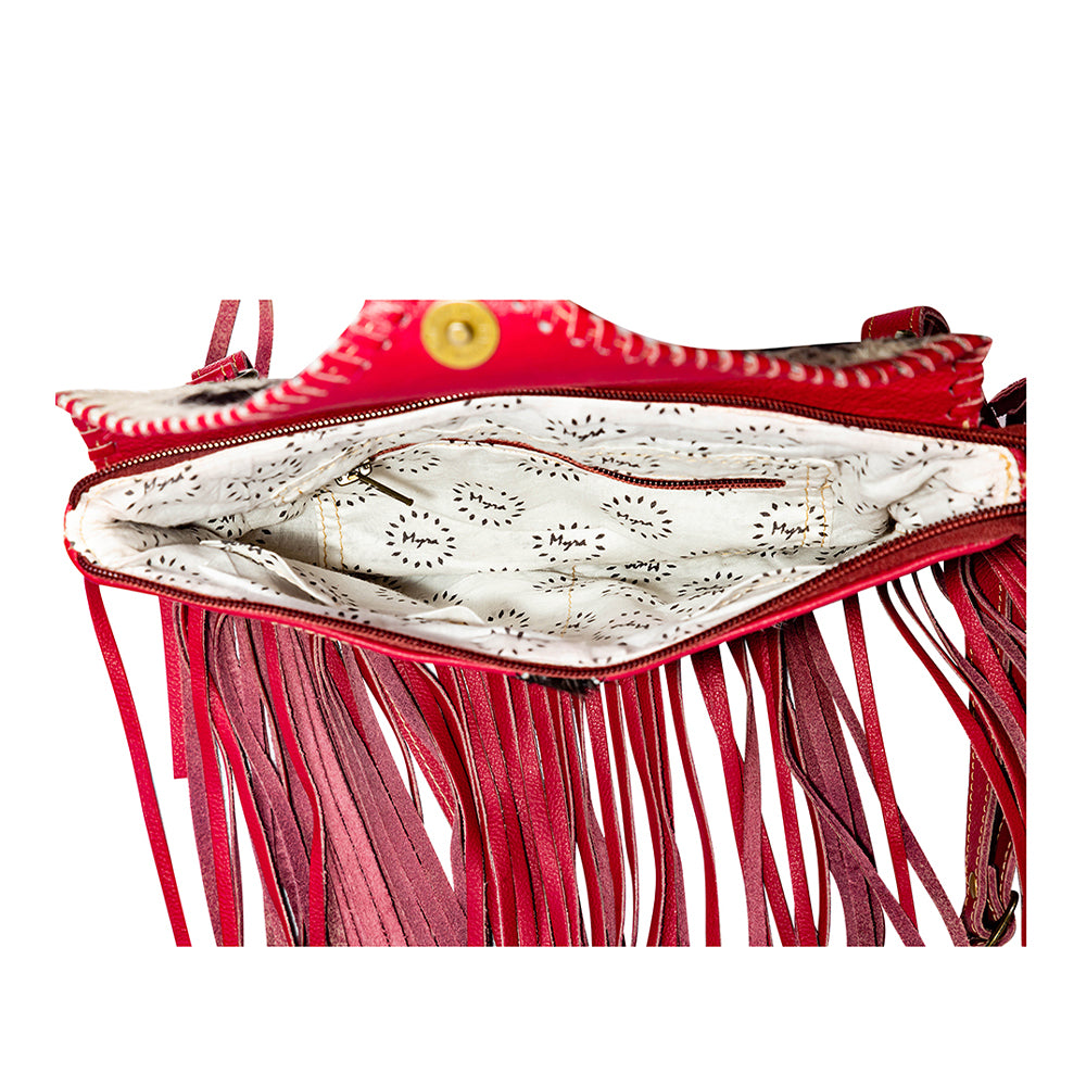 Letterstone Trail Fringe Leather & Hairon Bag - Myra USA