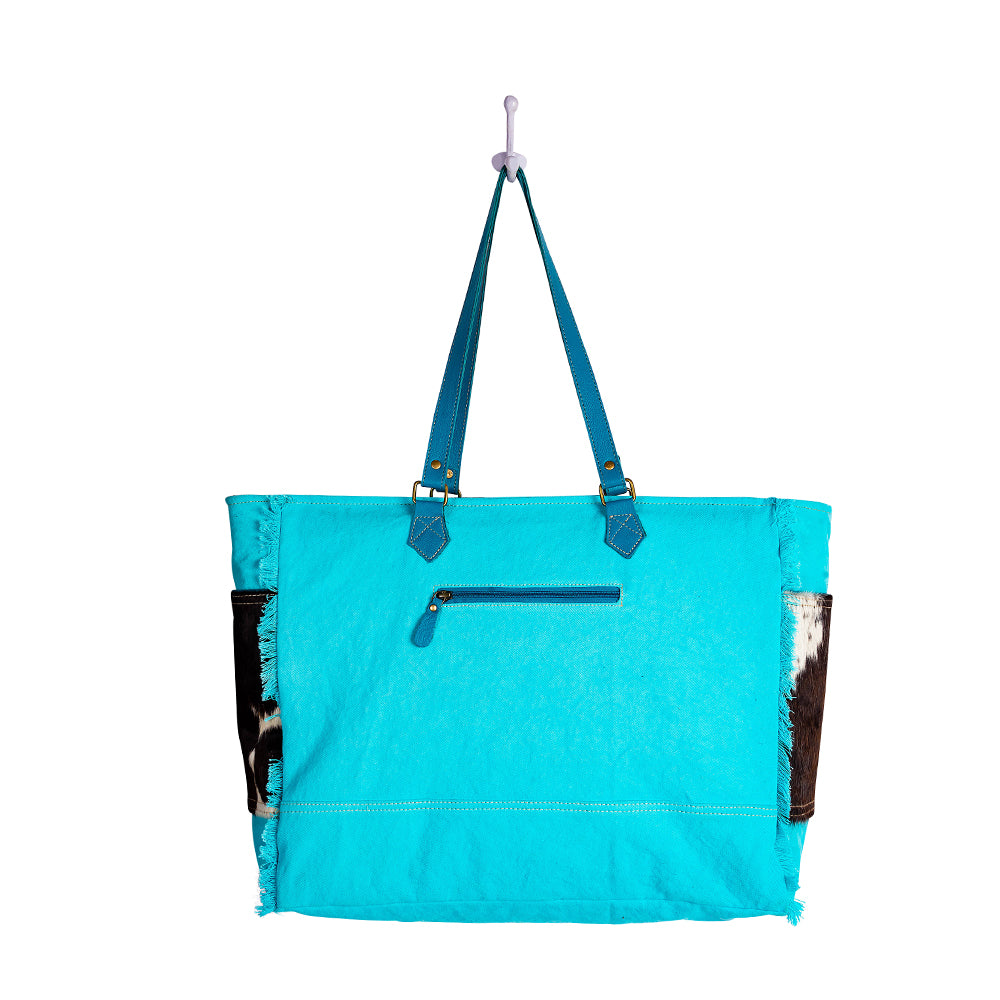 Sky Falcon Canvas & Hairon Bag in Dark - Myra USA