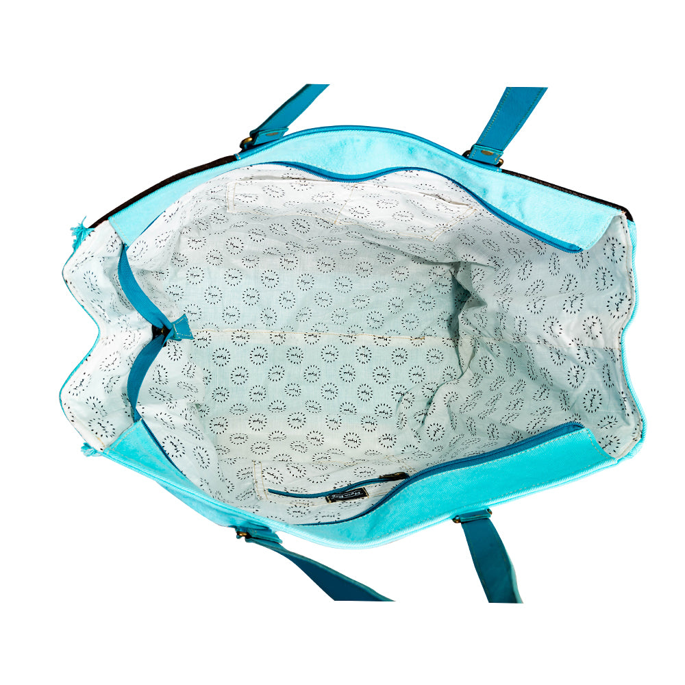 Sky Falcon Canvas & Hairon Bag in Dark - Myra USA