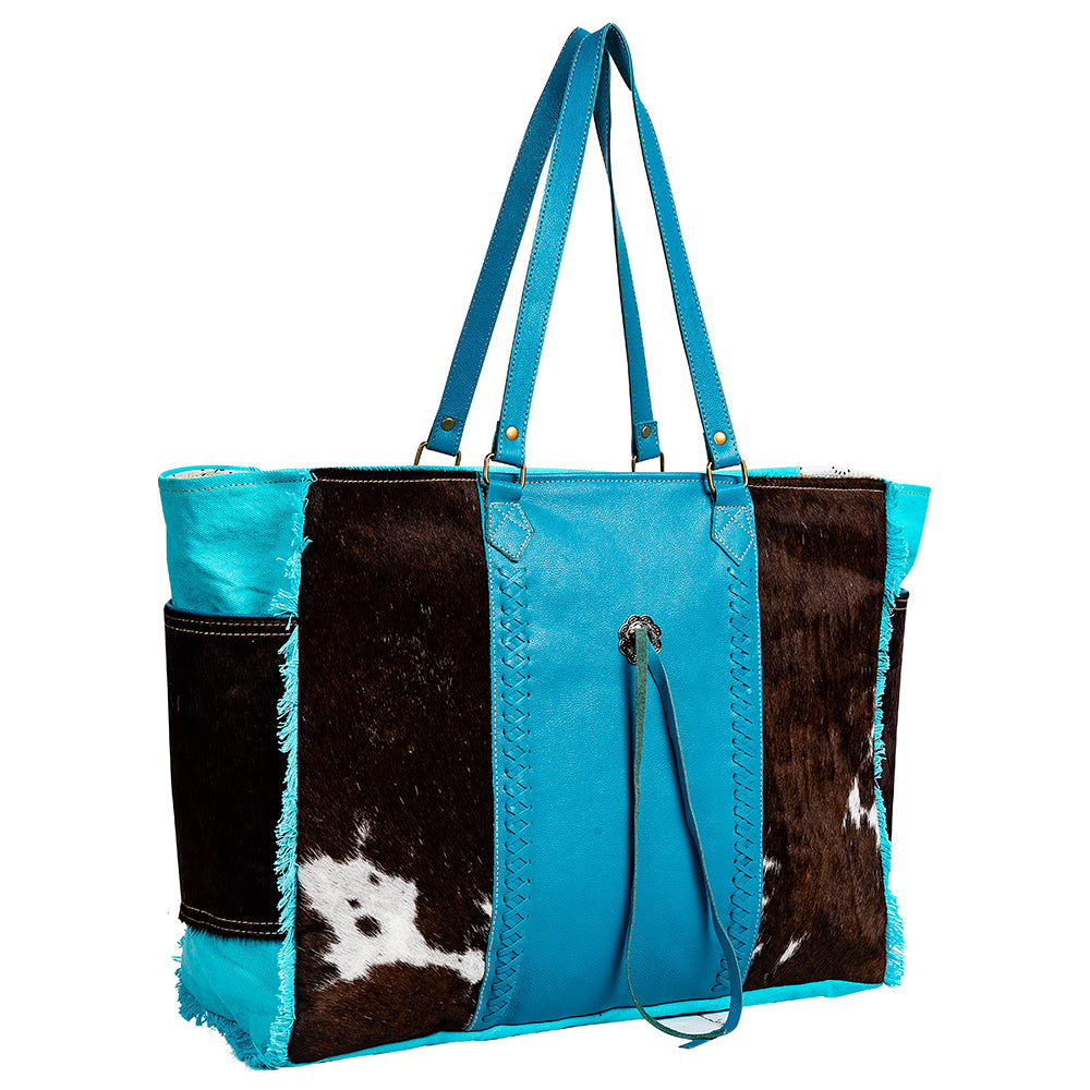 Sky Falcon Canvas & Hairon Bag in Dark - Myra USA