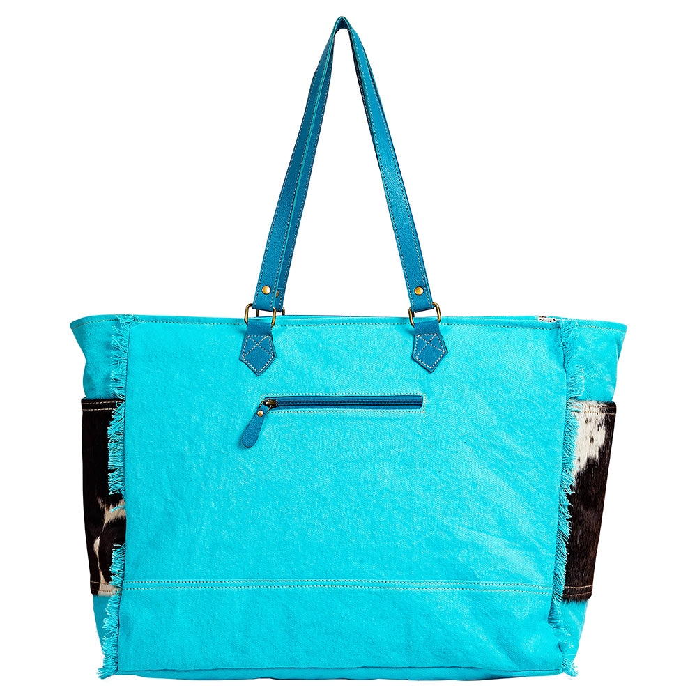 Sky Falcon Canvas & Hairon Bag in Dark - Myra USA