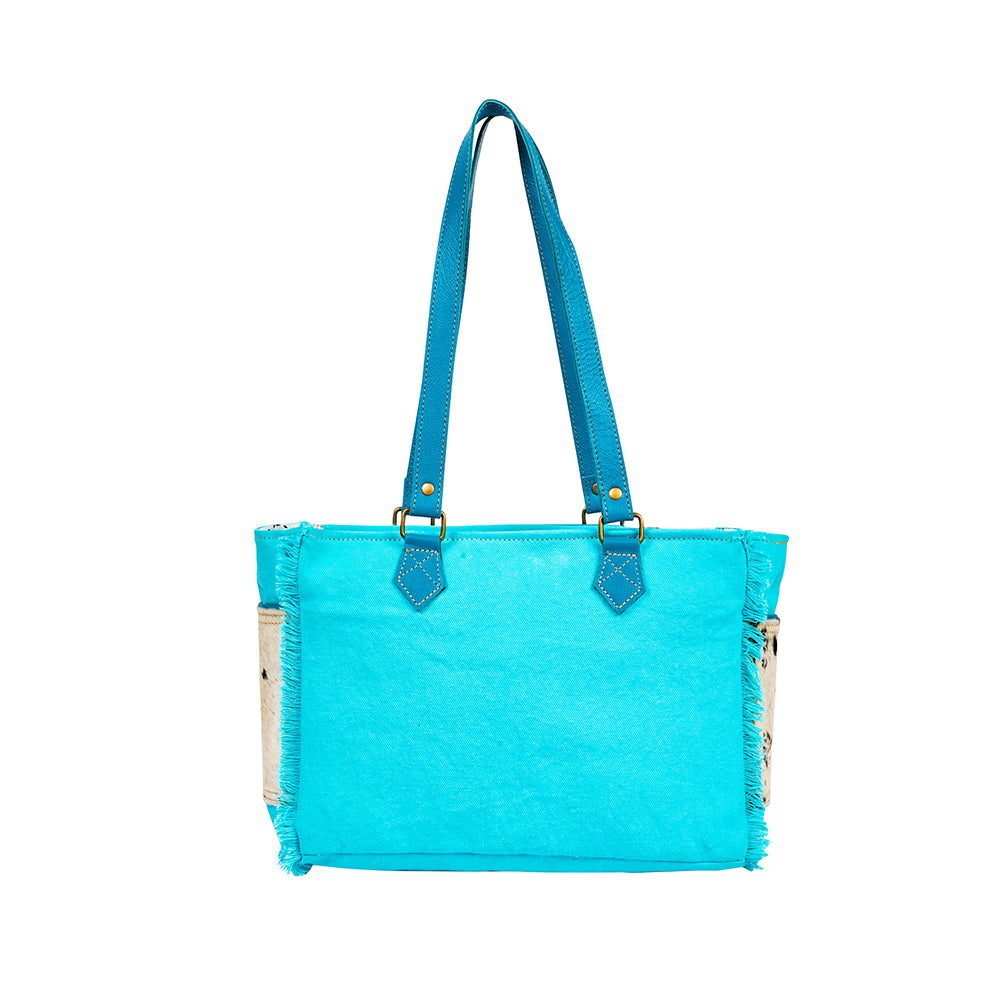 Sky Falcon Canvas & Hairon Bag in Light - Myra USA