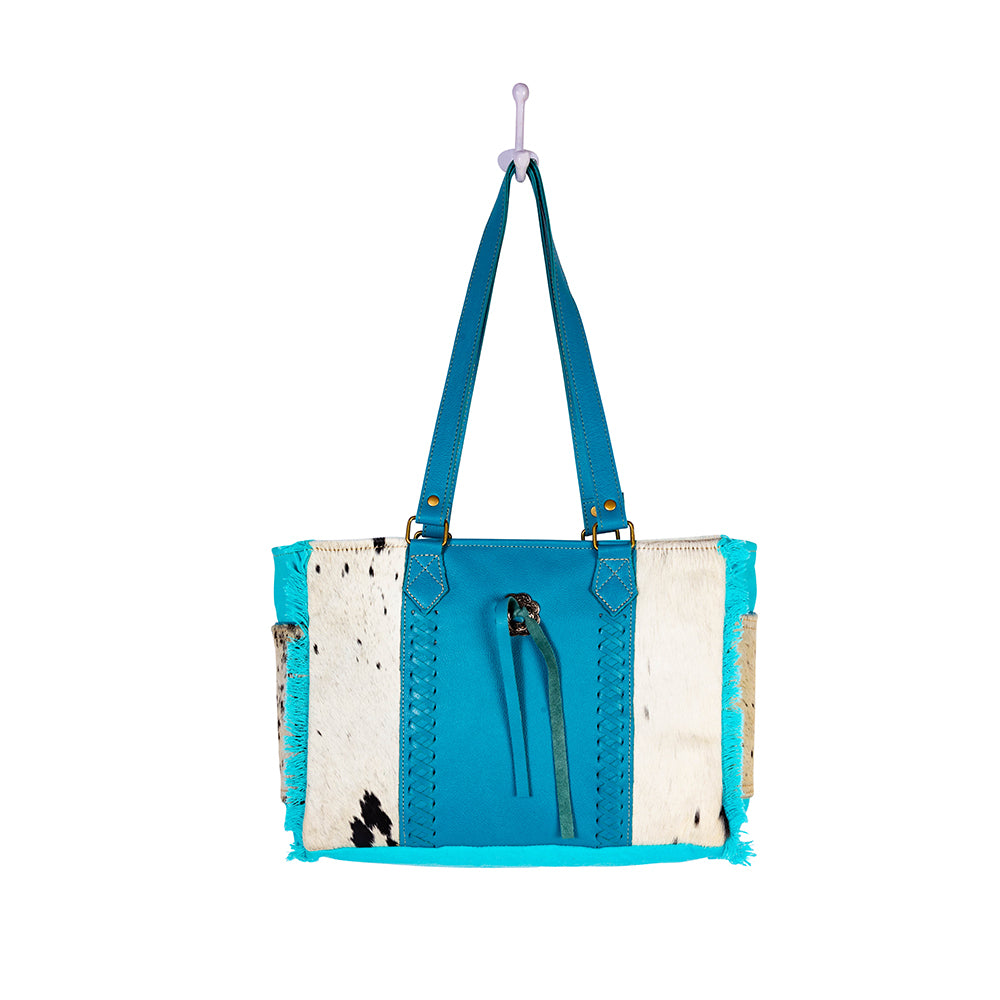 Sky Falcon Canvas & Hairon Bag in Light - Myra USA