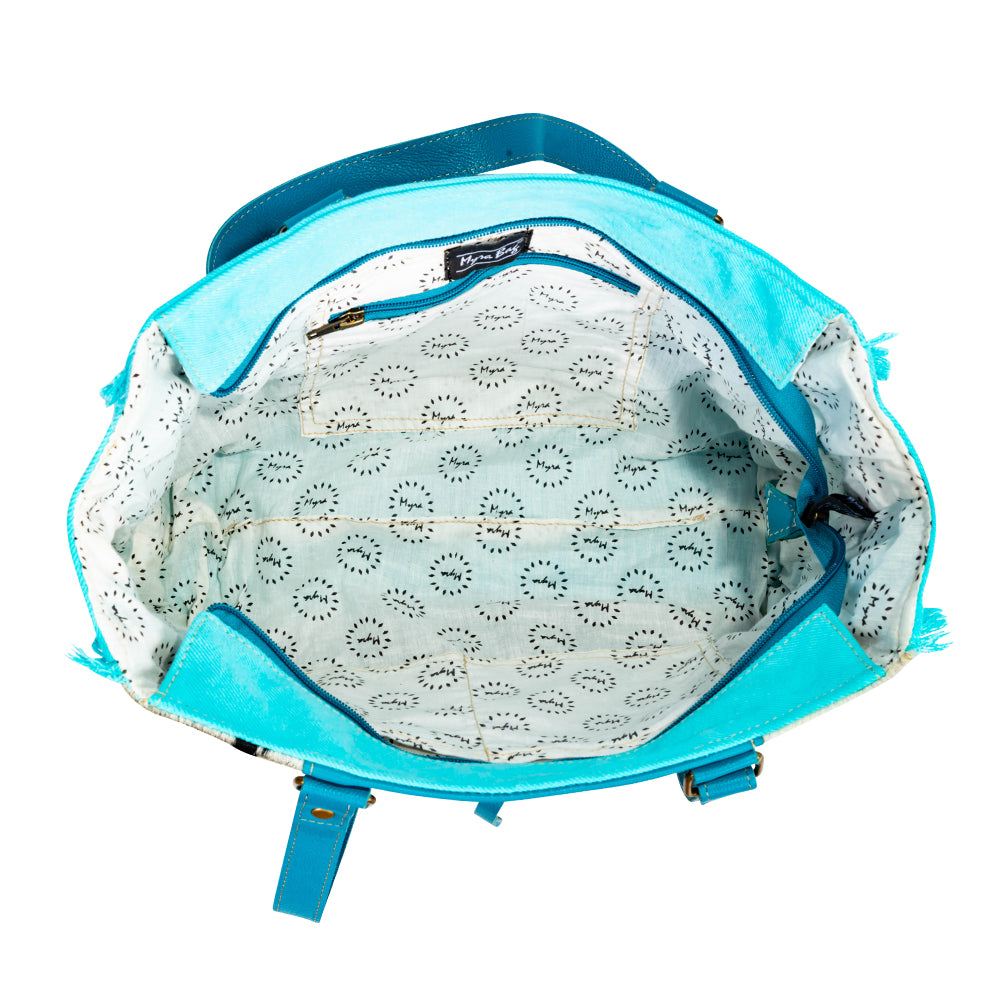 Sky Falcon Canvas & Hairon Bag in Light - Myra USA