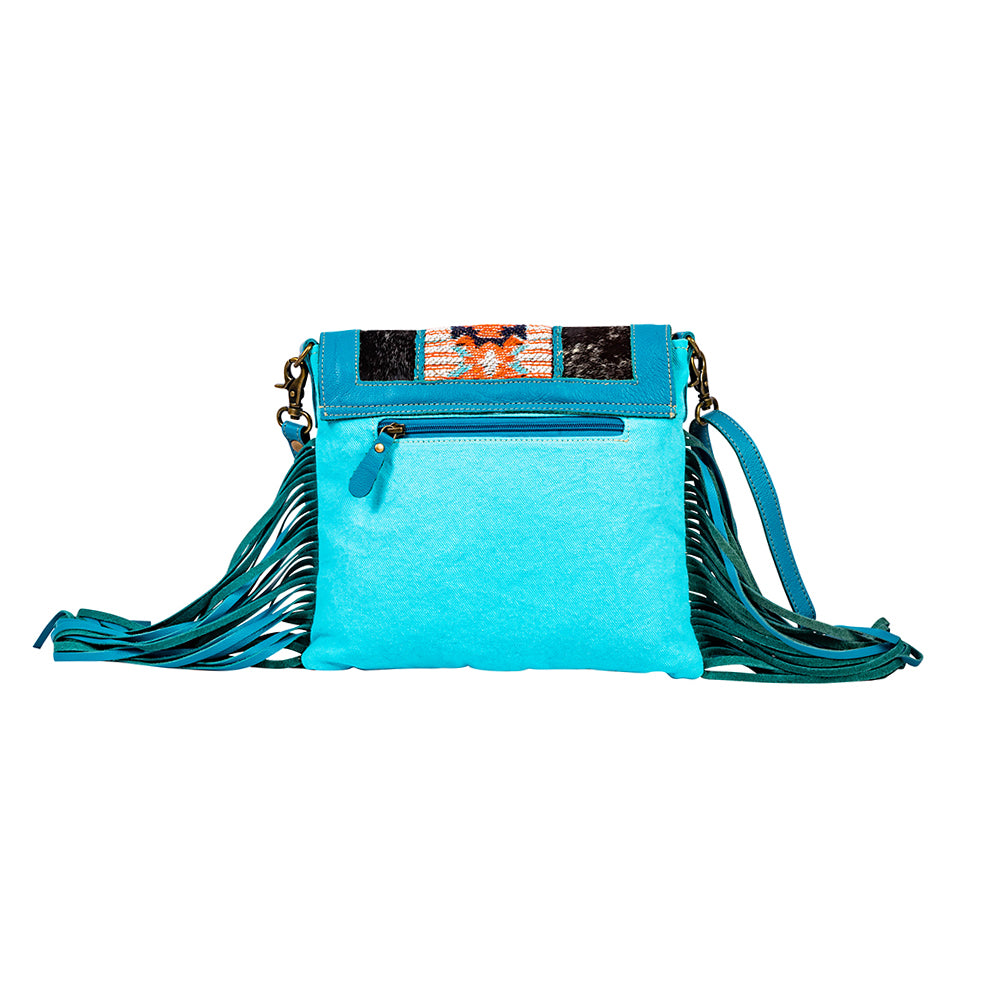 Tonga Ridge Canvas & Hairon Bag In Blue - Myra USA