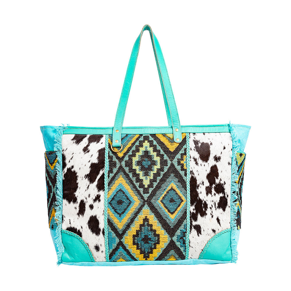 Tonga Ridge Weekender Bag In Turquoise - Myra USA
