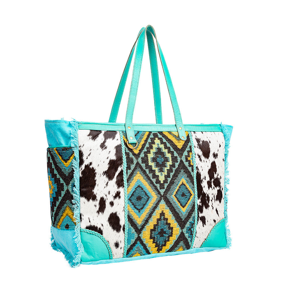 Tonga Ridge Weekender Bag In Turquoise - Myra USA