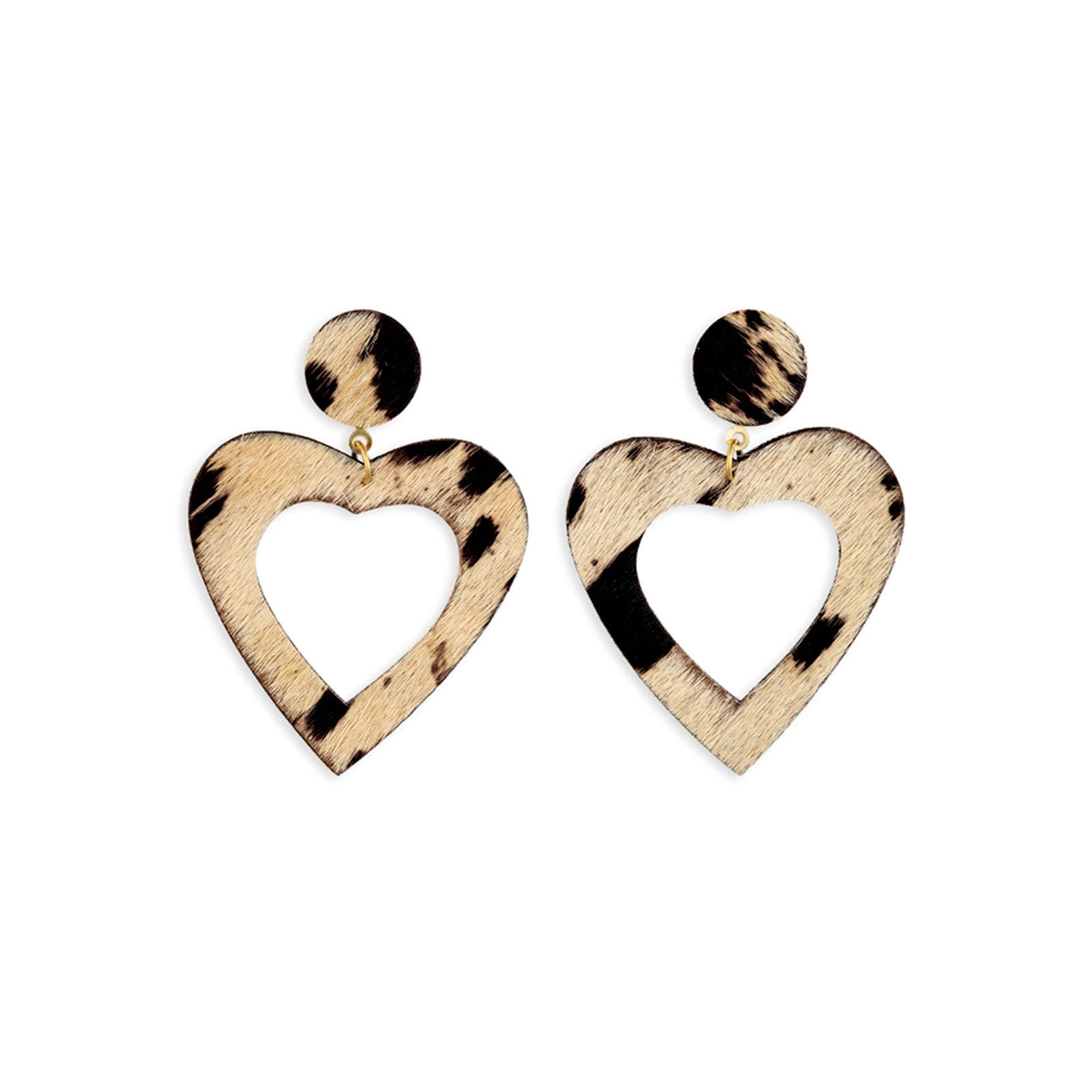 In My Heart Hair-On Hide Earrings - Myra USA
