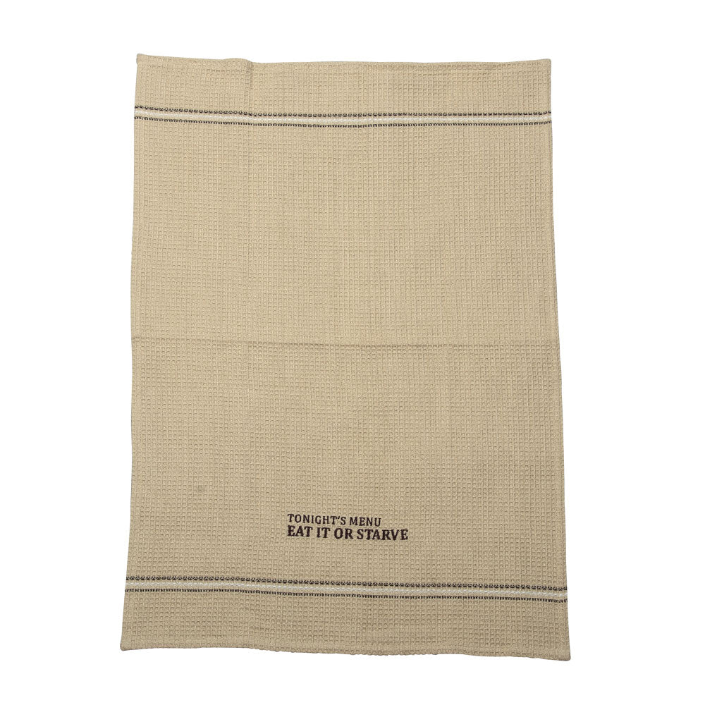 EAT IT OR STARVE DISH TOWEL '' SET OF 2 '' - Myra USA