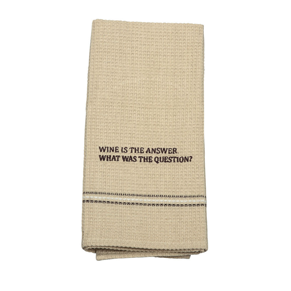 WINE IS THE ANSWER DISH TOWEL SET OF 2 '' - Myra USA
