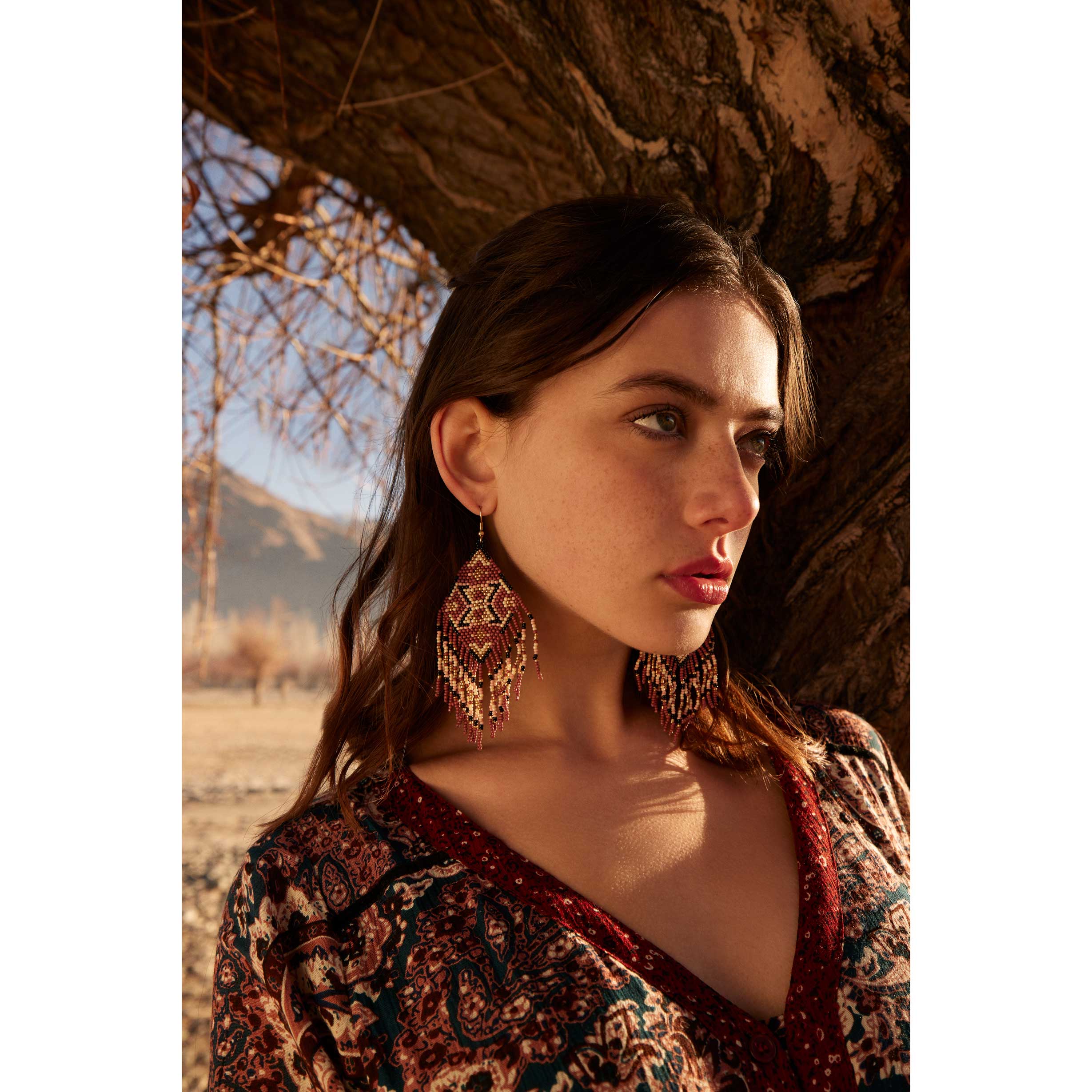 Coyote Fall Beaded Earrings - Myra USA
