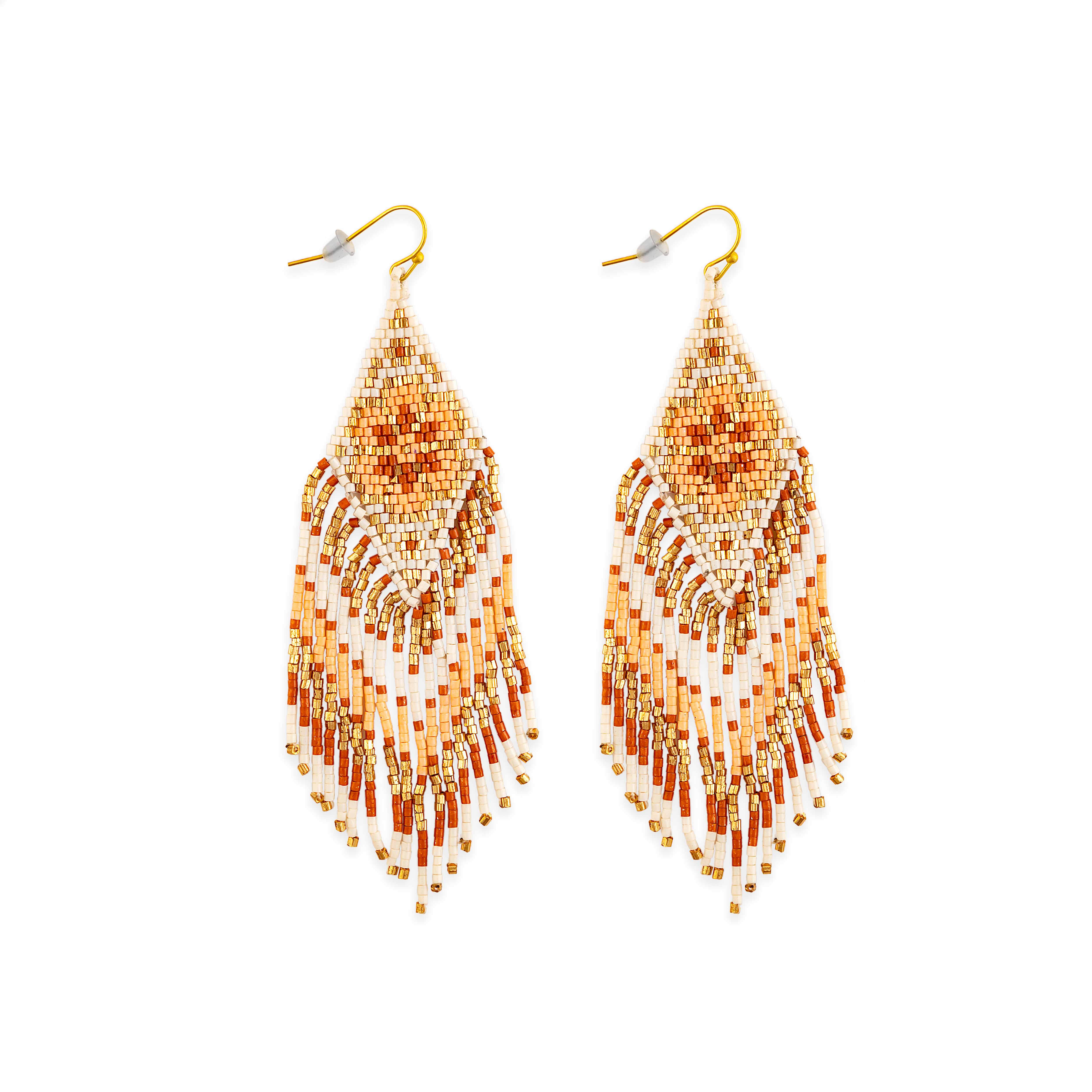 Falcon Feather Beaded Earrings - Myra USA