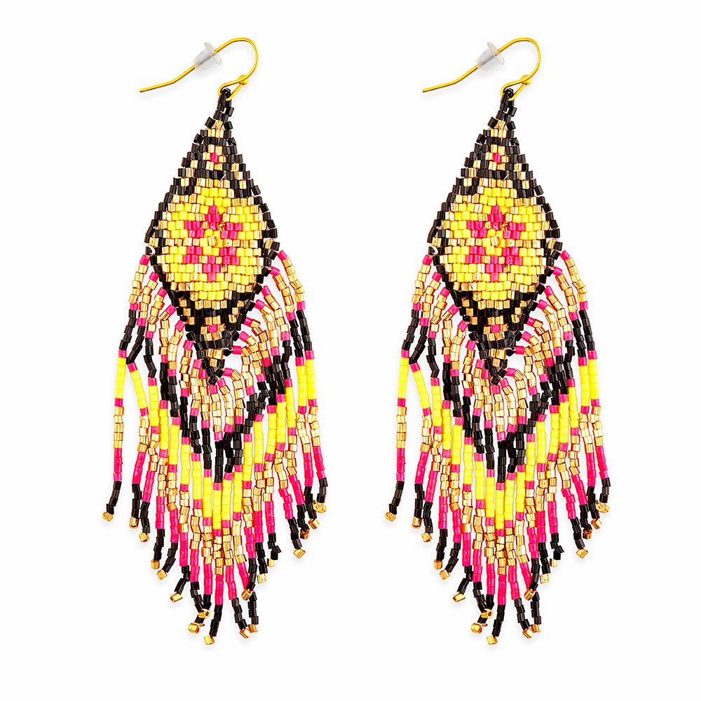 Heart Bloom Beaded Earrings - Myra USA