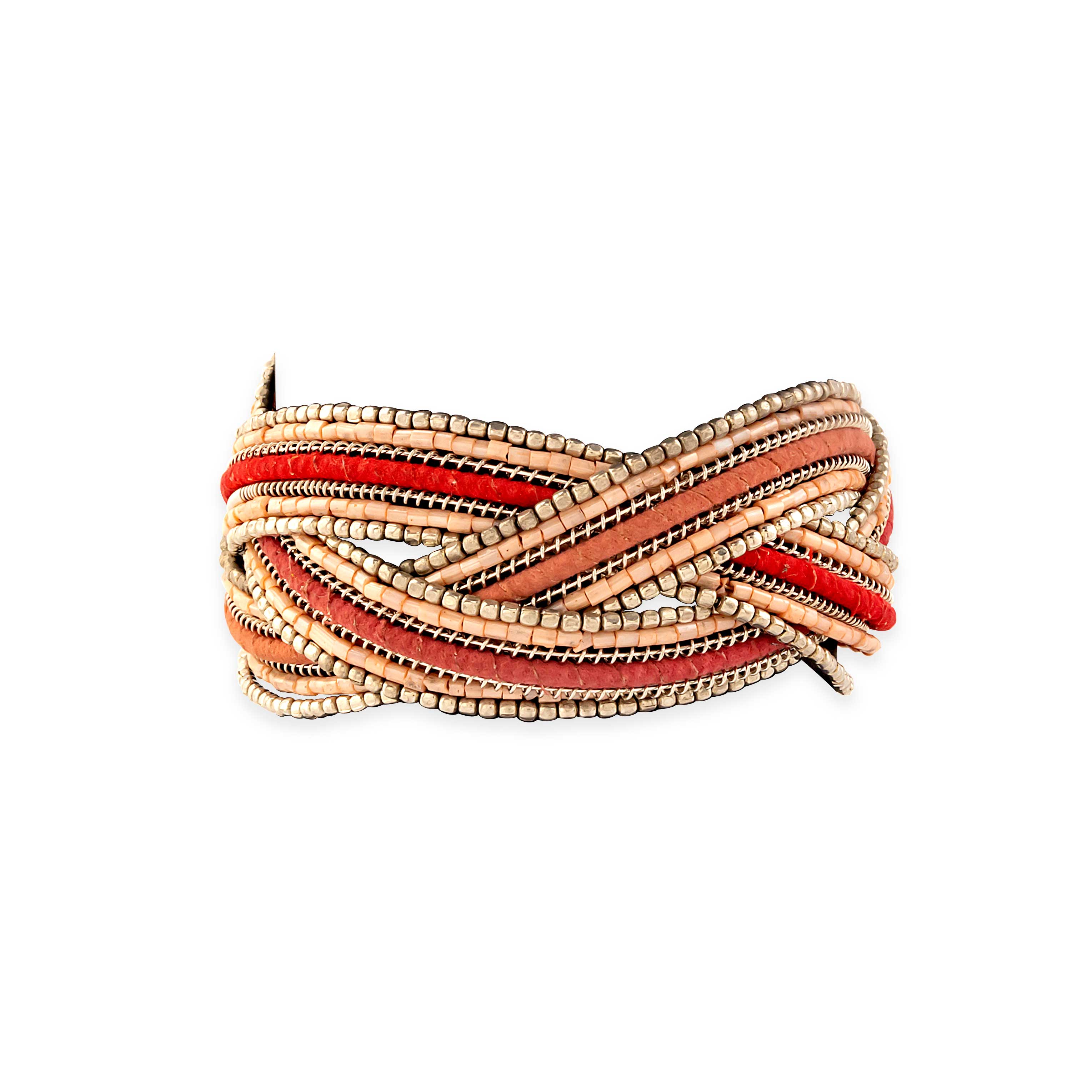 Infinite Hope Beaded Bracelet In Coral - Myra USA