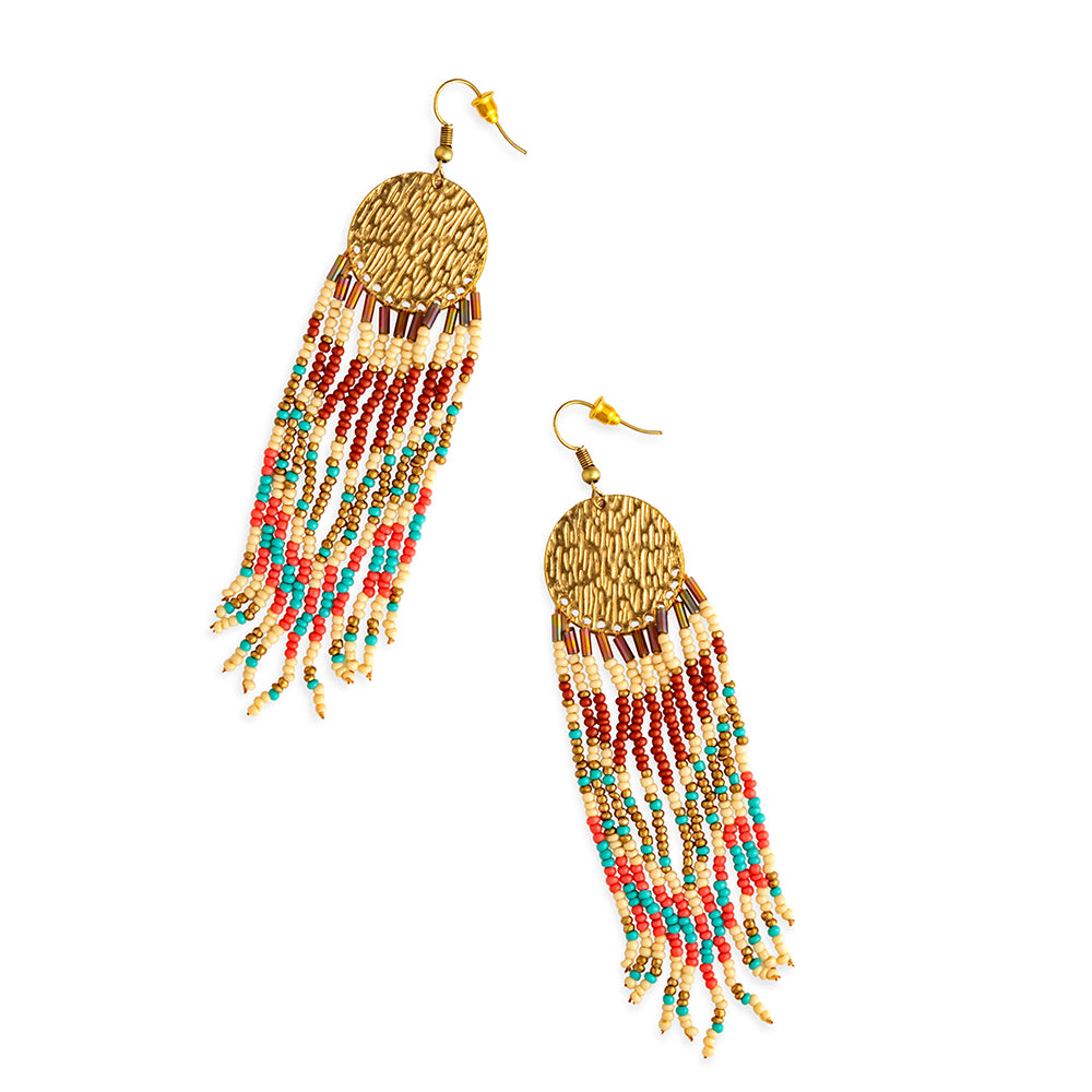 Sun's Radiance Beaded Earrings - Myra USA