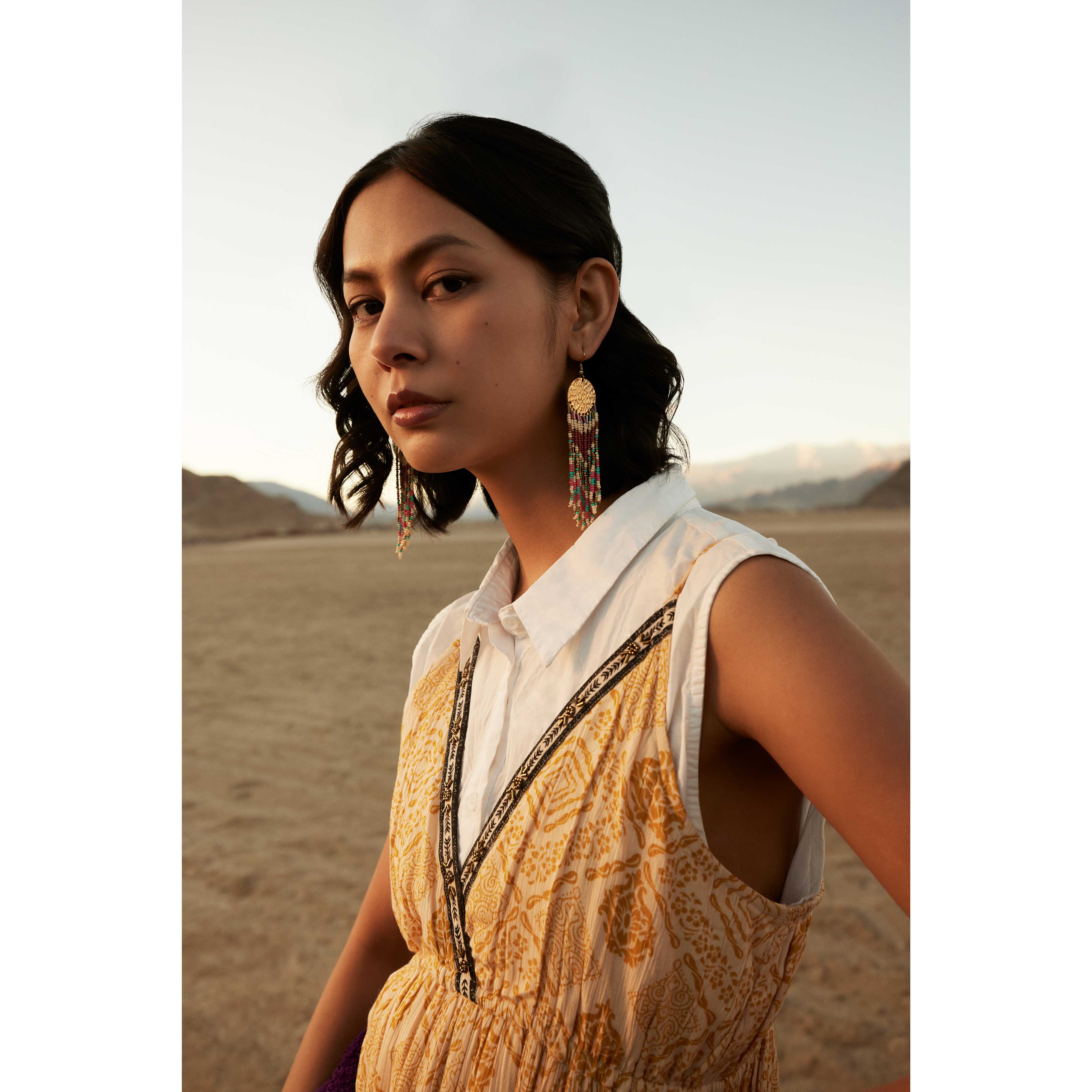 Sun's Radiance Beaded Earrings - Myra USA