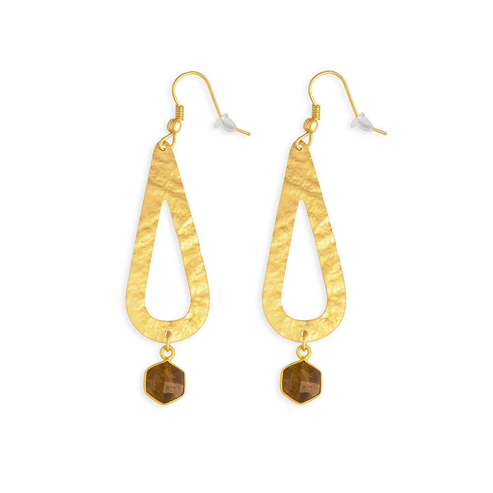 Branson Trail Tiger-Eye Stone Earrings - Myra USA