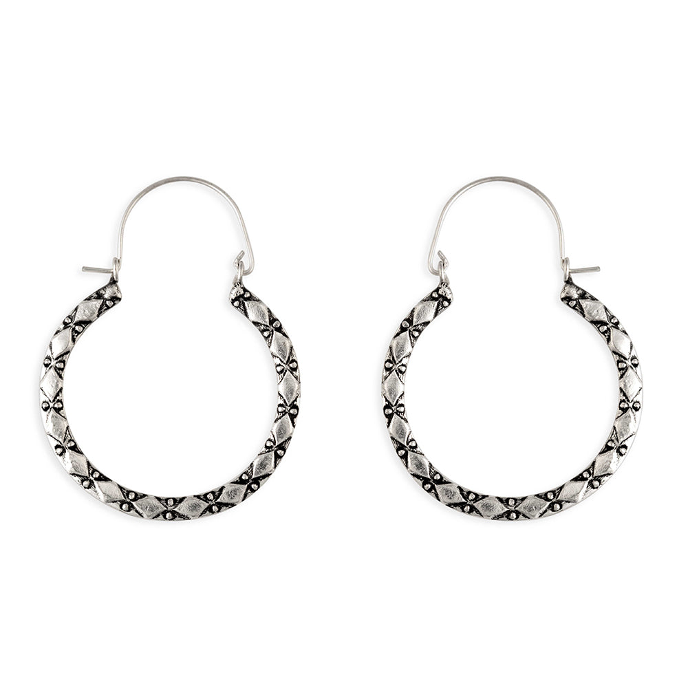 Colette Silver Hammered Earrings - Myra USA