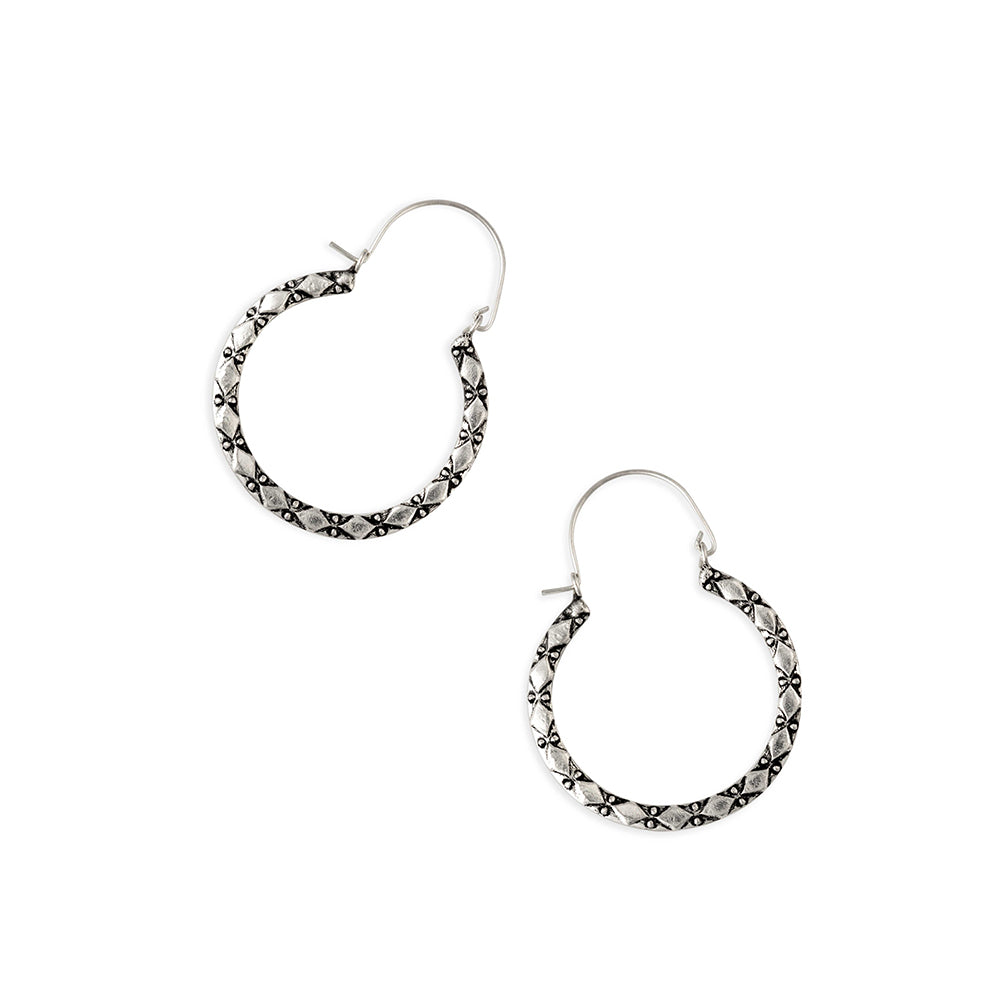Colette Silver Hammered Earrings - Myra USA
