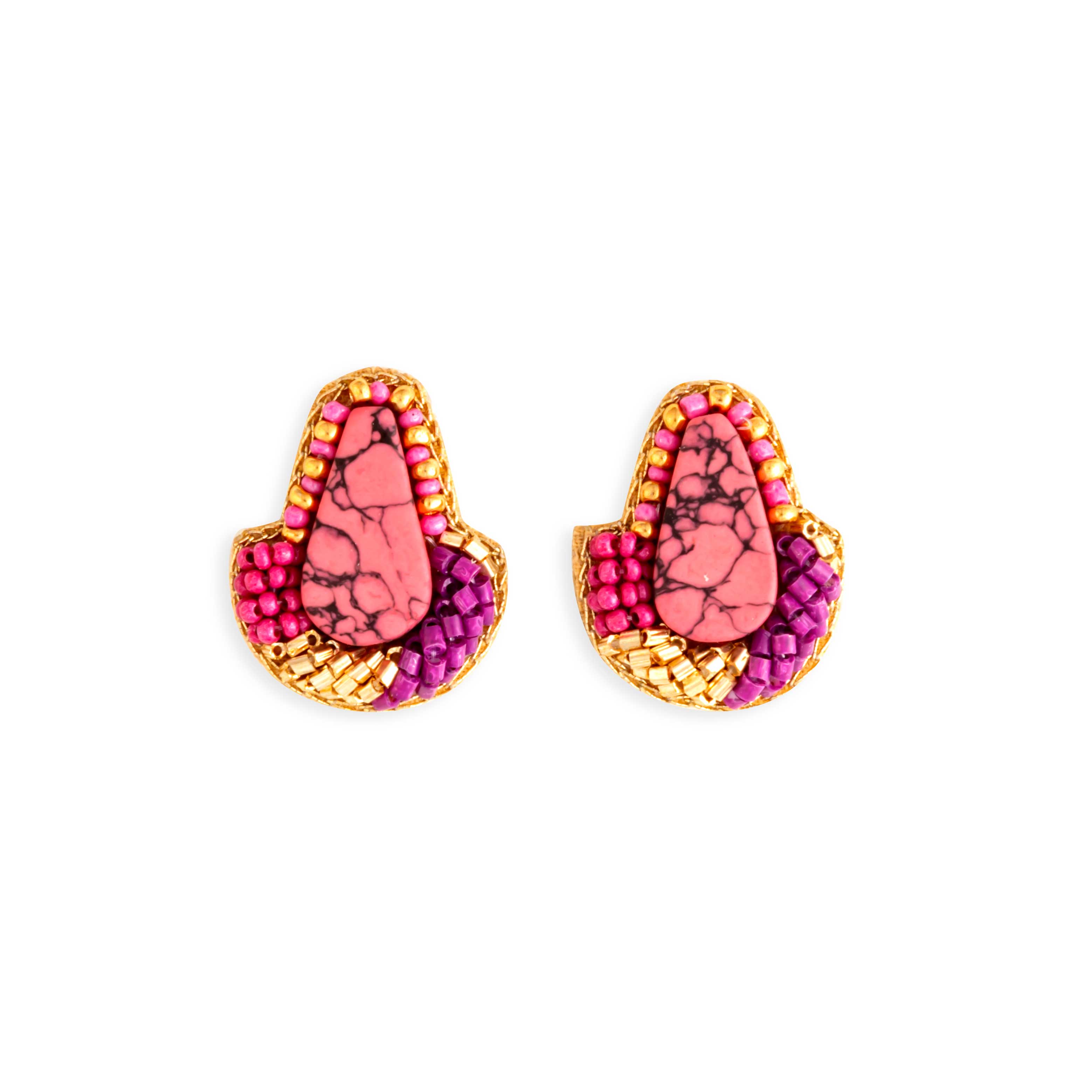 Layla Beaded Studs Earrings - Myra USA