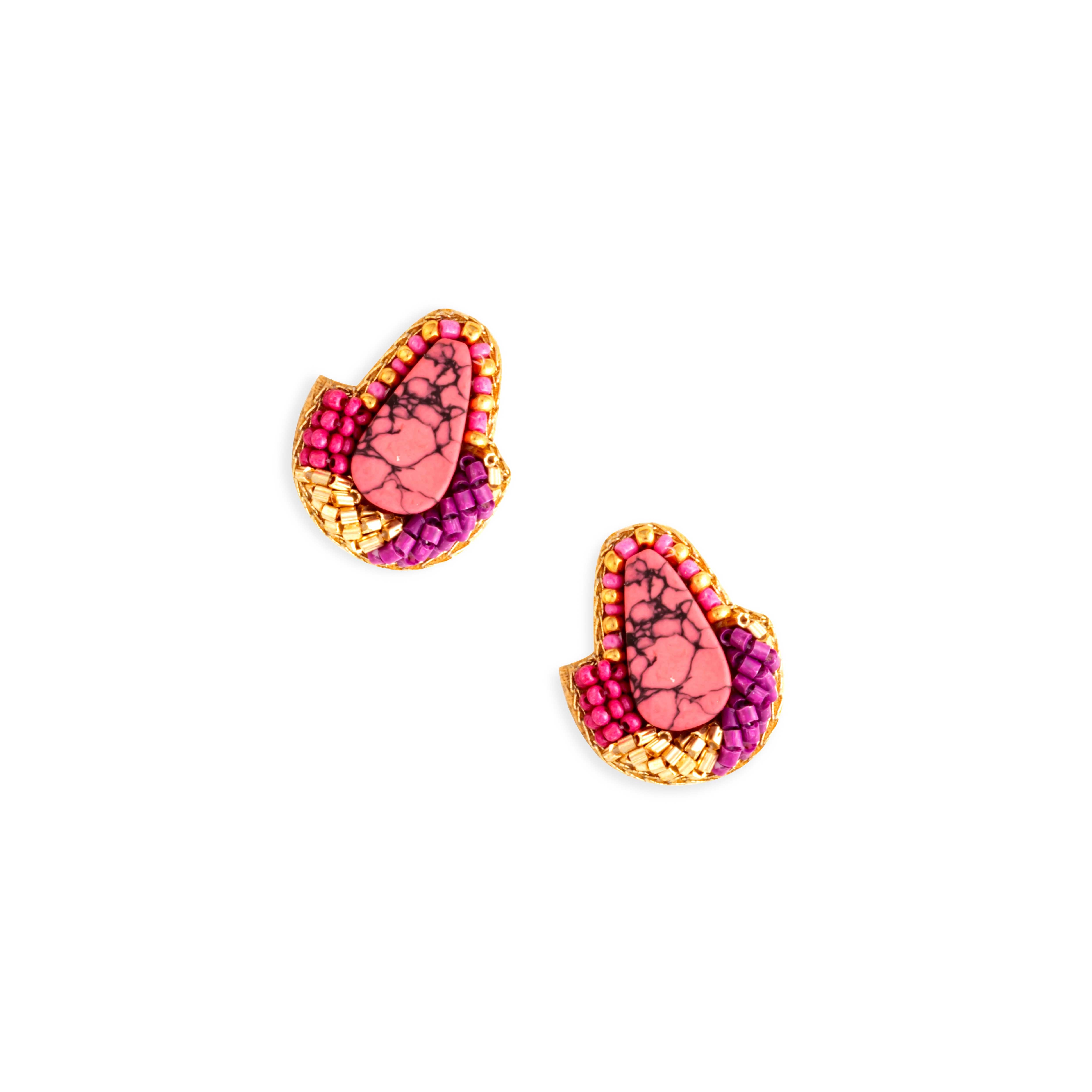 Layla Beaded Studs Earrings - Myra USA